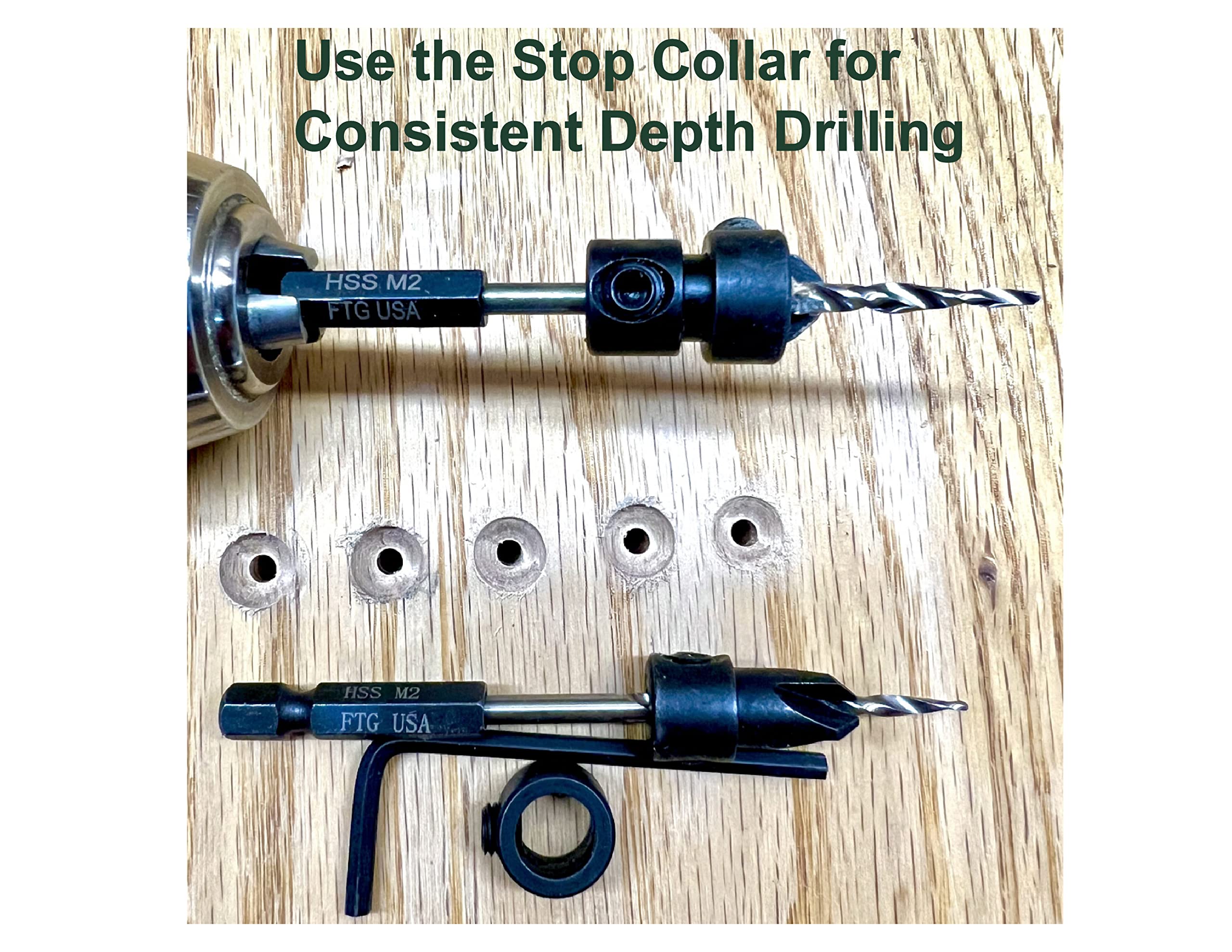 FTG USA Wood Countersink Drill Bit Set 681012 Countersink Tapered