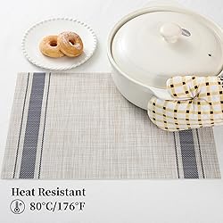 Leetaltree Khaki-Blue Placemats, Heat Resistant