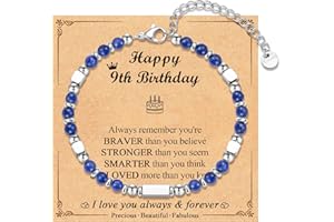 EFVISD 4-18 Year Old Girls Birthday Gifts, Sweet Tiny Gemstone Beaded Birthday Bracelets with Happy 4-18th Birthday Message Card for Daughter/Granddaughter/Niece/Sister/Best Friend