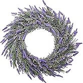 DDHS 18" Lavender Wreath for Front Door – Artificial Summer Wreath Porch & Wall Decor, Farmhouse Wedding, Spring, Fall Christmas Indoor & Outdoor All Seasons (Purple)