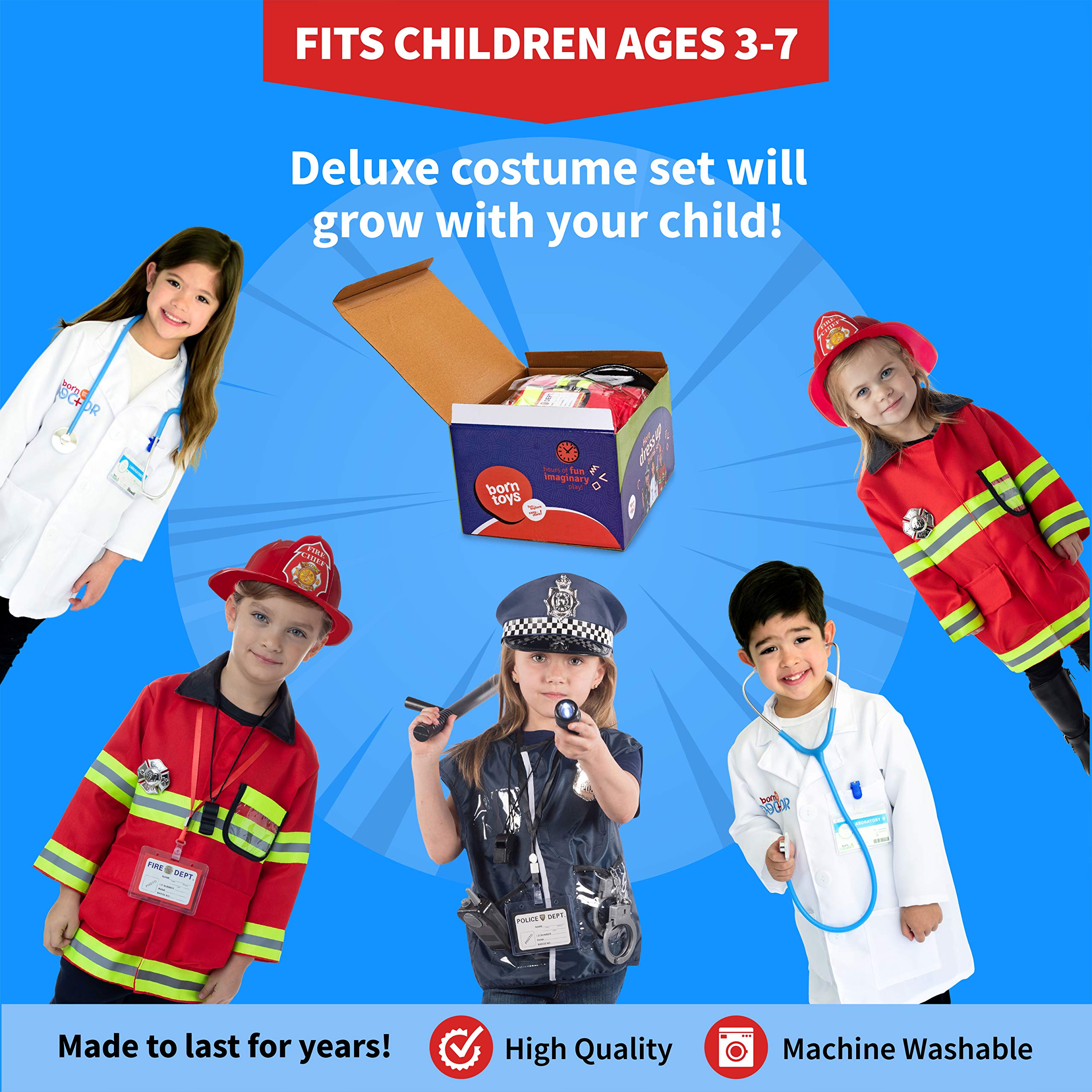 Born Toys Toddler Dress Up Clothes for Little Girls & Boys Ages 3-7, Pretend Play Toys