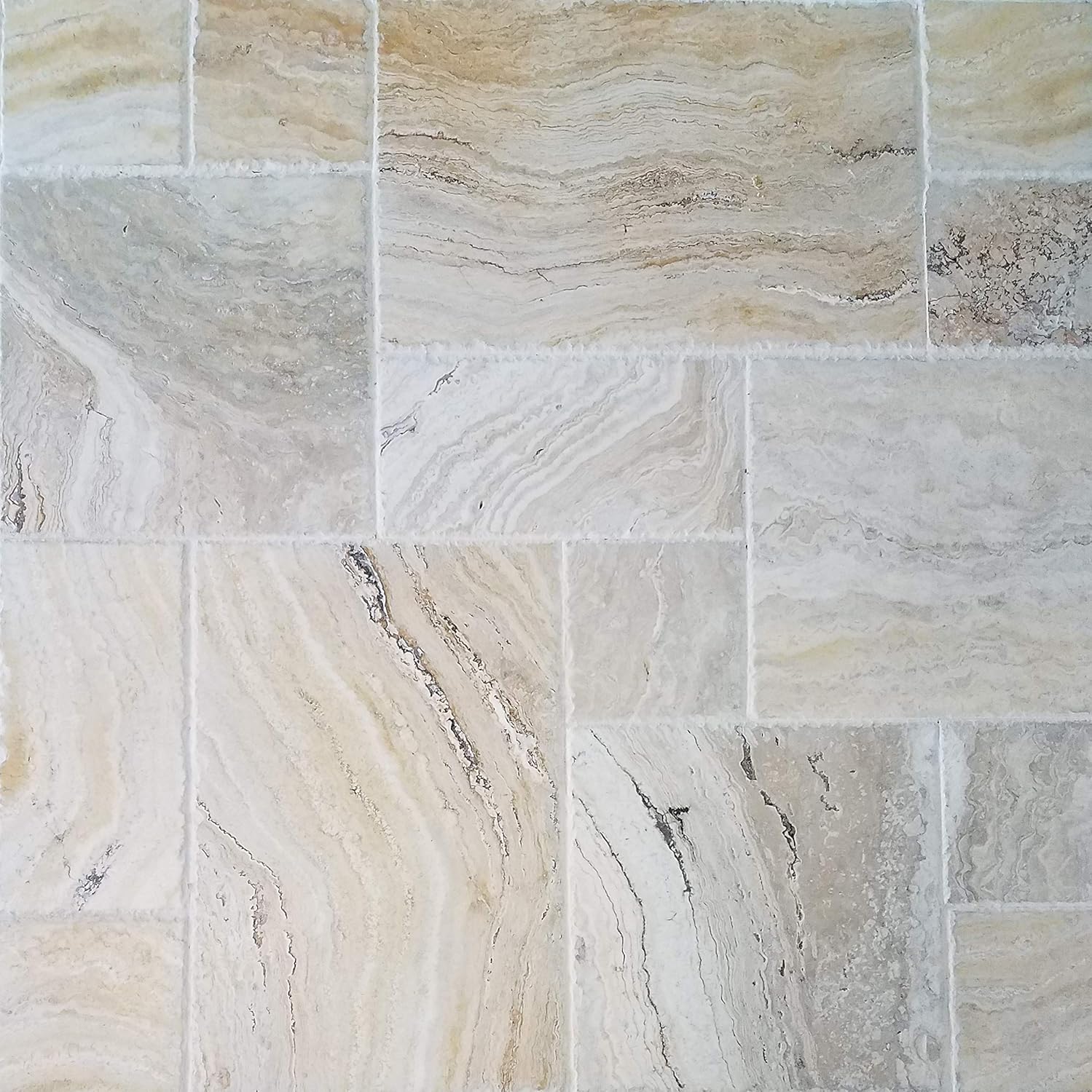 Travertine Tile French Pattern Davinci Pool Patio Backyard