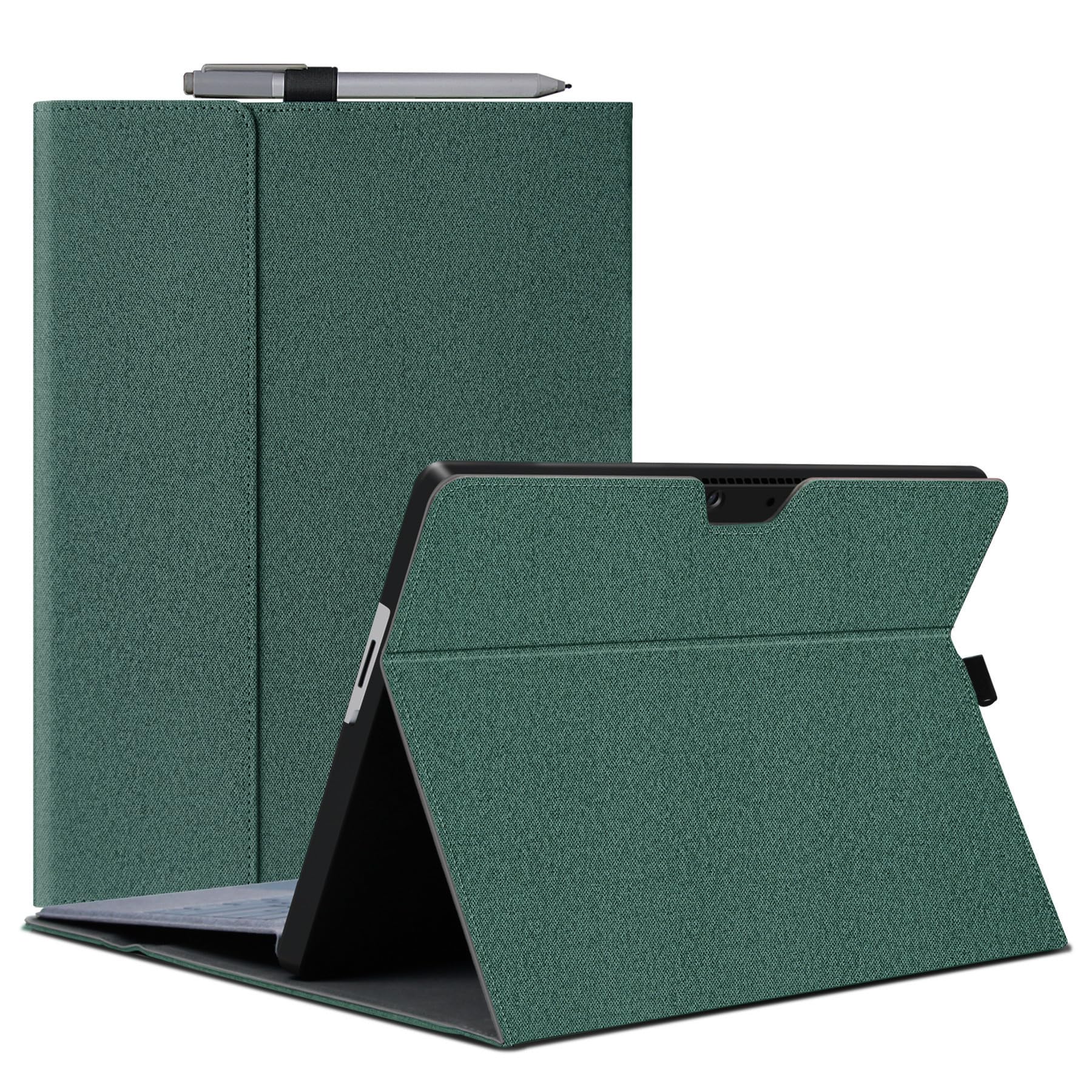 Photo 1 of Megoo Surface Pro 11 Case for Microsoft Surface Pro 11/10/9 13", Multiple Angle Adjustment Folio Case Protective Cover with Stylus Pen Holder Compatible with Type Cover Keyboard (Cyan)