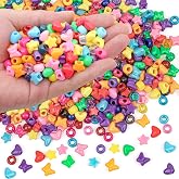 GMMA 900 Pcs Pony Beads Shapes for Bracelet、Jewelry Making、Friendship Bracelets Colourful Plastic 6x9mm Multi-Colored Fall Beads for DIY Bracelet Necklace Party Decoration Supplies