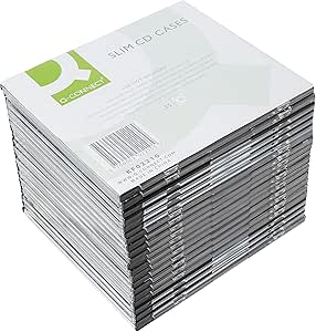 Caja De Cd Q-connect Slim -con Interior Negro -pack De 25 Unidades