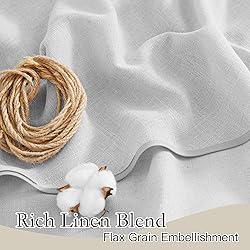 RYB HOME Linen Textured Wave Pattern Sheer Valance