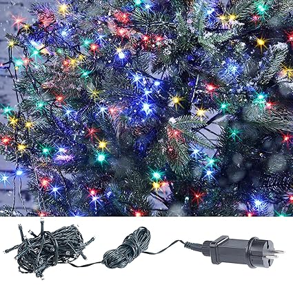 Lunartec Lichterkette Kerze: LED-Lichterkette mit 40 LEDs für innen & außen, IP44, 4-farbig, 4 m (Lichterkette mit LED-Lichte