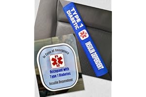 AUTISM SAFETY AWARENESS PRODUCTS Type 1 Diabetic Medical Alert Belt Cover and Window Decal Set (Royal Blue)