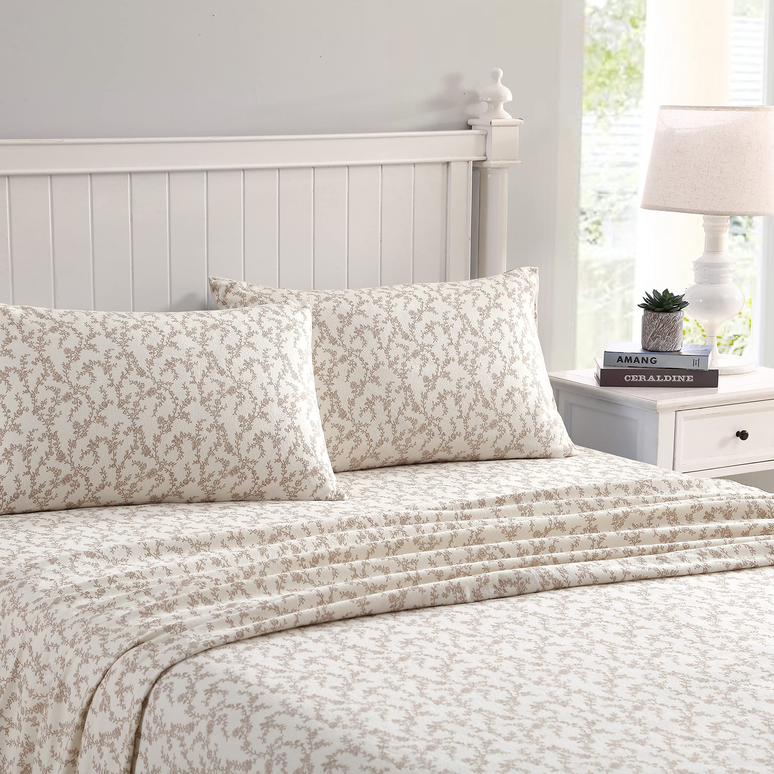 Laura Ashley Home - Twin Sheets, Cotton Flannel Bedding Set, Brushed for Extra Softness & Comfort (Victoria, Twin) — image 1