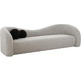 Leonie 102.5" Grey Faux Shearling Sofa - TOV Furniture