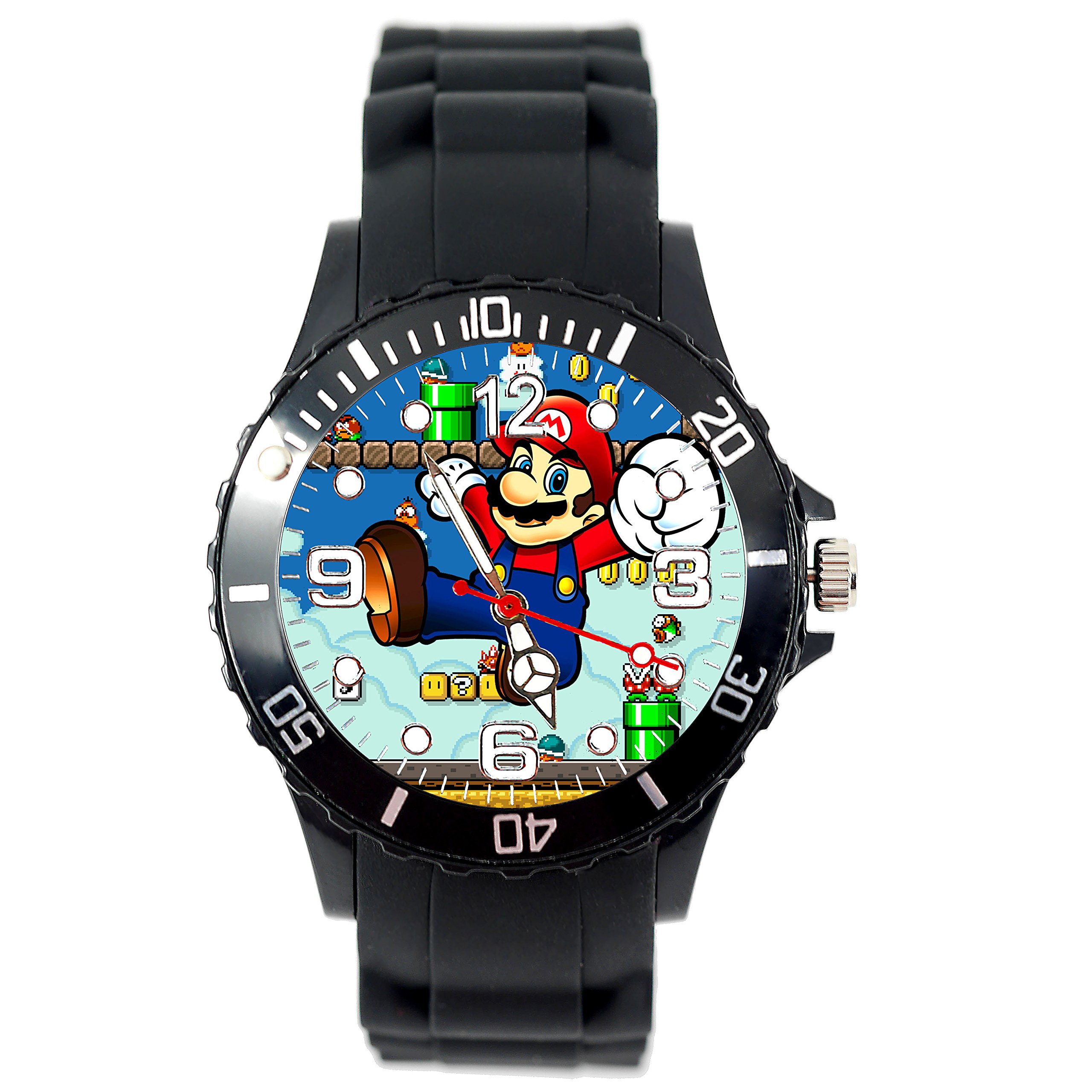 TAPORT Quartz Watch Black Silicone Band Mustache