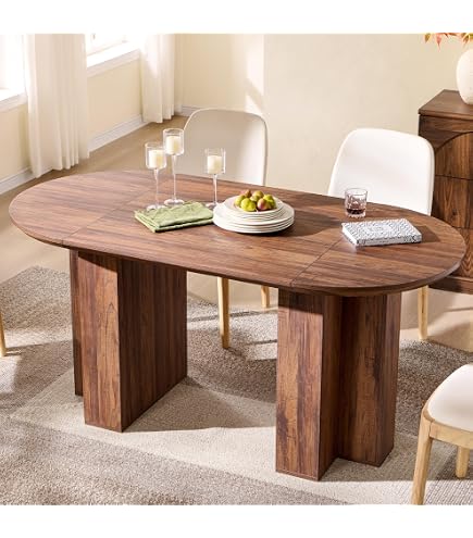 Amazon.com - OKD 63 Inch Modern Wood Oval Dining Table for 4-6