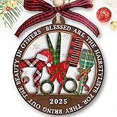 TUMSHANIP Hairdresser Ornament - Hairdresser Gifts for Women - Hair Stylist, Barber, Beautician, Cosmetology Ornaments - Gifts for Hairdressers Female, Hair Dresser, Cosmetologist - Wood Ornament 2025