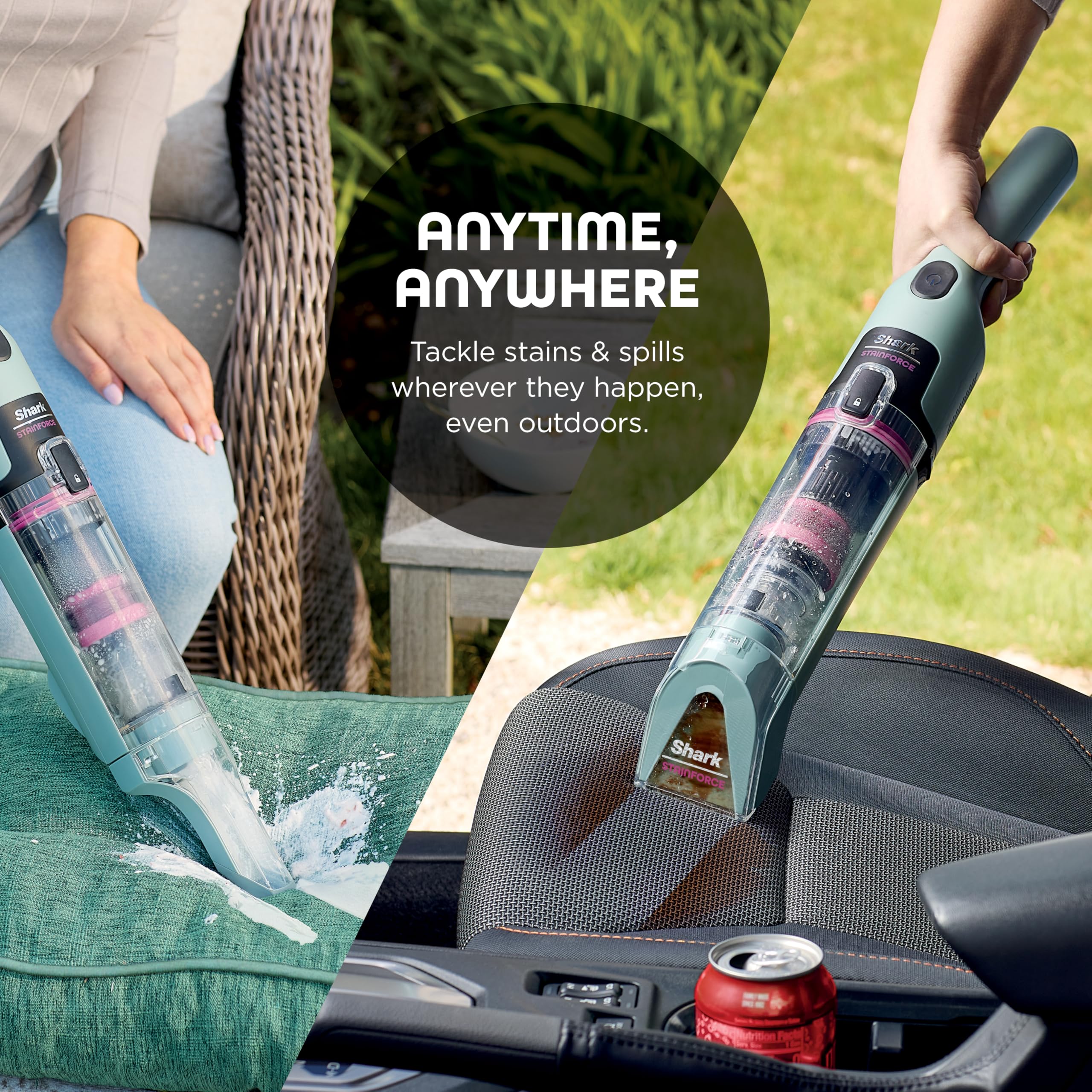 Shark StainForce Cordless Portable Spot, Stain, & Odor Remover System for Carpets, Area Rugs, Upholstery, Stairs, with Storage Caddy, Accessories, and Full-Size Cleaning Solution, HX101 (NEW)