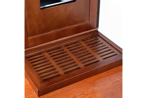 THE REFINED FELINE Litter Catch for The Refined Litter Box Enclosure Cabinet in Mahogany Brown, Solid Wood with Slots to Catch Stray Litter As Cats Exit The Litter Box, Trap Door for Easy Emptying