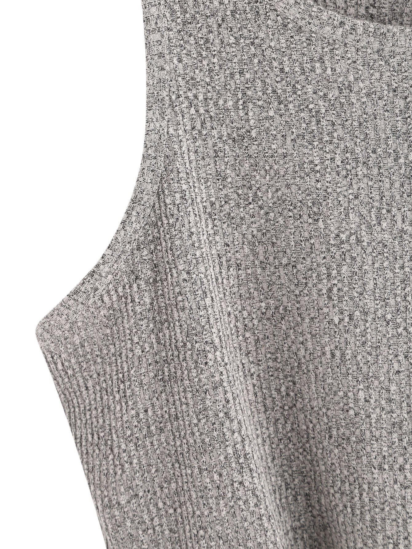 SweatyRocks Crop Top Women Vest Ribbed Tank Top, Grey, Medium