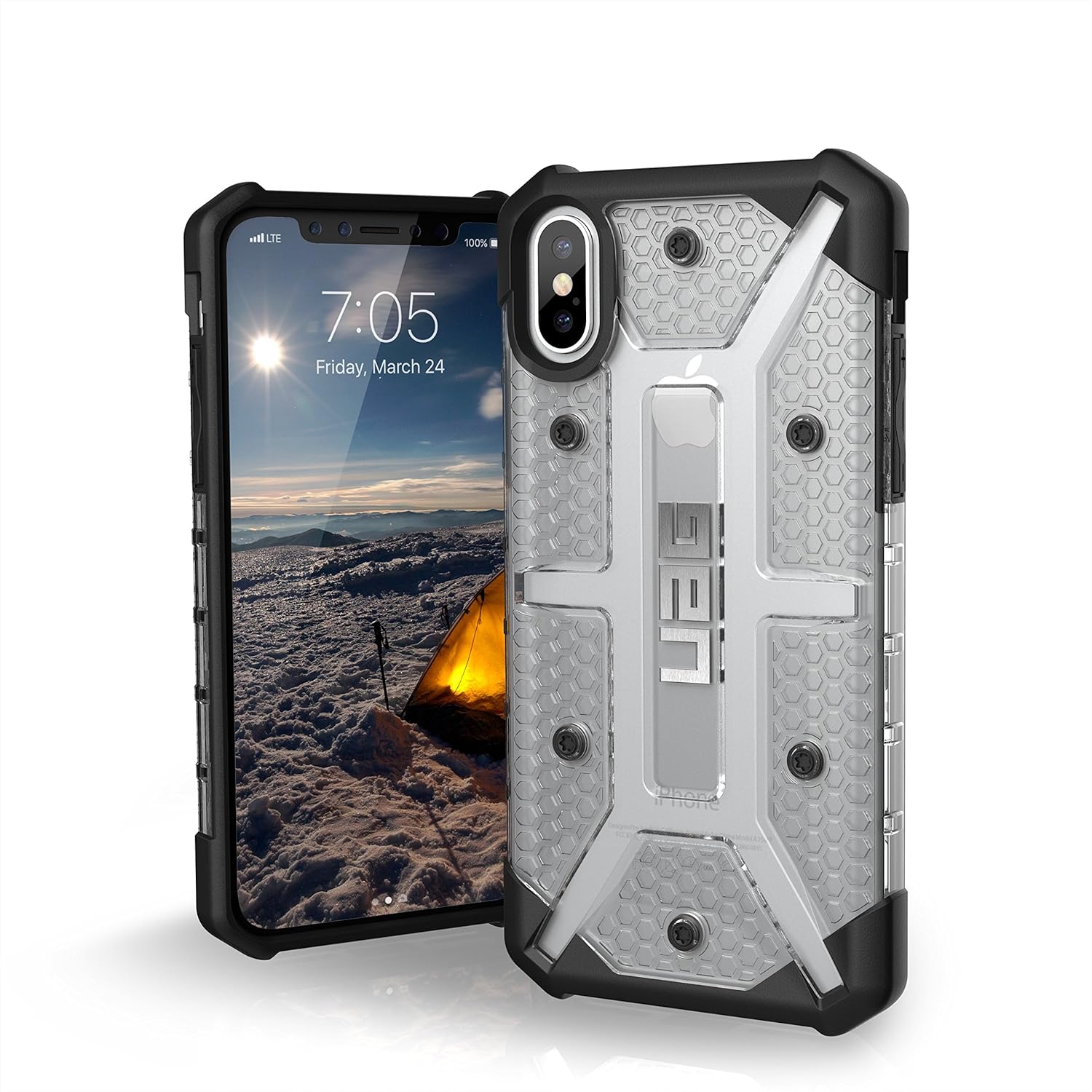URBAN ARMOR GEAR UAG iPhone Xs/X [5.8-inch screen] Plasma Feather-Light Rugged Military Drop Tested iPhone Case, Ice