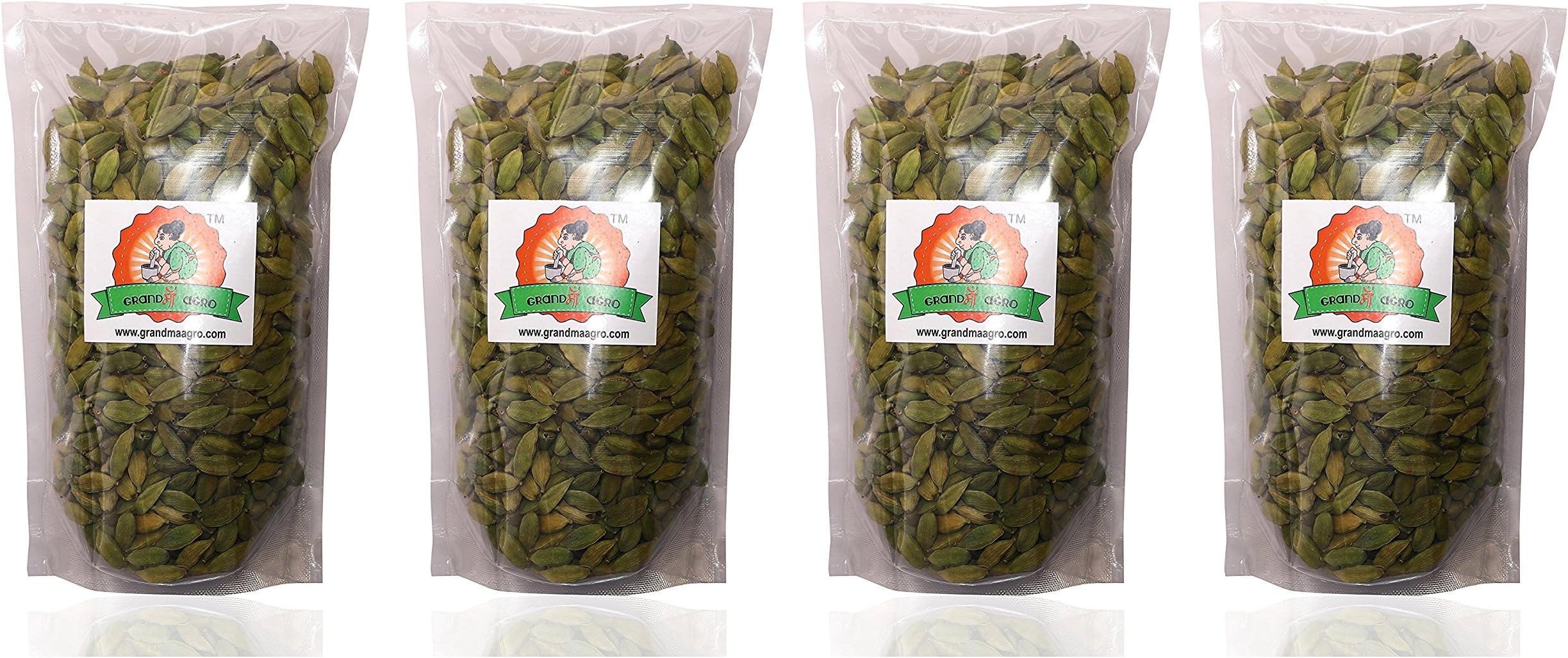 Grandma Agro Green Cardamom, Total 800 Grams (200g + 200g +200g +200g) (Pack of 4)