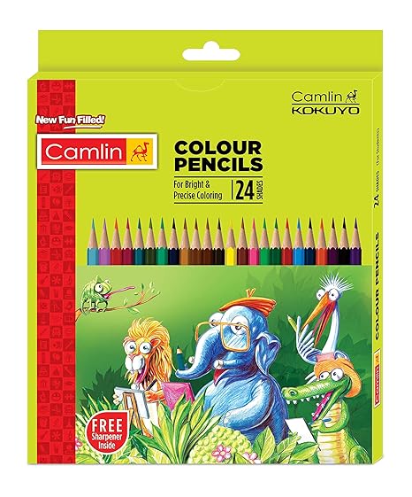Camlin Kokuyo 4192567 24-Shade Full Size Colour Pencil Set (Assorted)