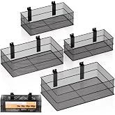 INCLY 4 Pack Upgrade Slatwall Baskets, Heavy Duty Metal Mesh Basket | Mounted Hanging Storage, Slatwall Accessories, For Garage Organizing Shop Display, For Slat Wall Panels