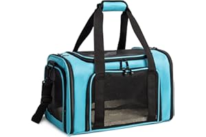 ROSEBB Cat Carrier Dog Carrier Pet Carrier Cat Bags for Small Medium Cats Dogs Puppies of 15 Lbs,of Airline Approved Small Dog Bag Soft Sided,Collapsible Travel Puppy Carrier (Medium, Blue)