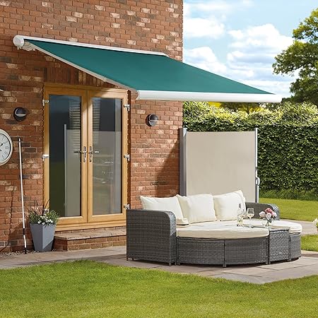 Waltons Est 1878 4m X 3m Easy Fit Manual Awning Full Cassette Garden Outdoor Canopy Green Amazon Co Uk Garden Outdoors
