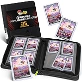 FunGuys Toploader Binder, Trading Card Binder Storage,128 4 Pocket Top Loader Pokemon Binder, Card Collection Yugioh Cards, M