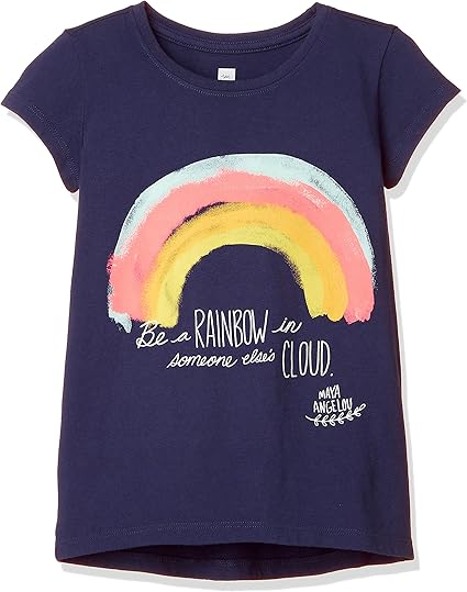 Amazon ティコレクション 子供服 キッズ 女の子 ガールズ インポート コットン Tシャツ カットソー レインボー ネイビー 8sr 429 Us 3t 3 4歳 日本サイズ約95 100cm 日本サイズ100 相当 Tシャツ カットソー 通販