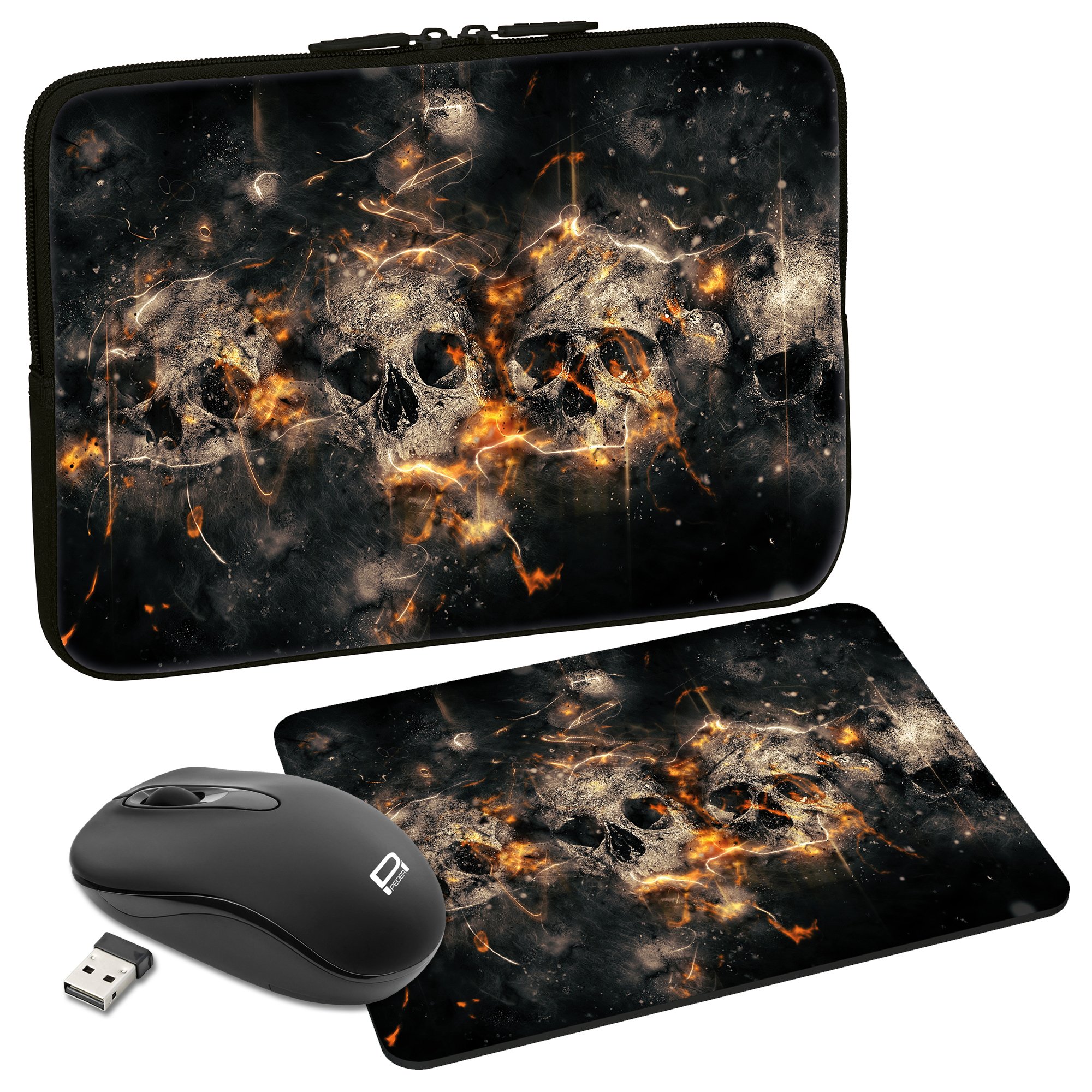 Pedea Design Tablet PC Case Skulls 10,1 Zoll + Maus und Mauspad