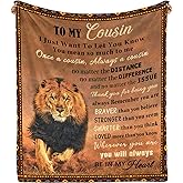 Nahjiiem Cousin Blanket, to My Cousin Gifts for Men, Birthday Gifts for Cousin Throw Blanket 50"×60"