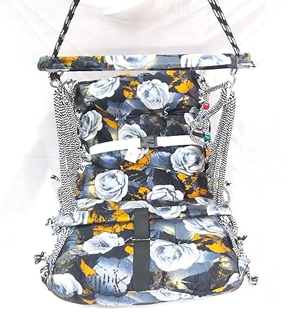 Cotton Swing for Kids Babys Children Folding and Washable 1-7 Years with Safety Belt Home Garden Jhula for Babies - Color May Vary