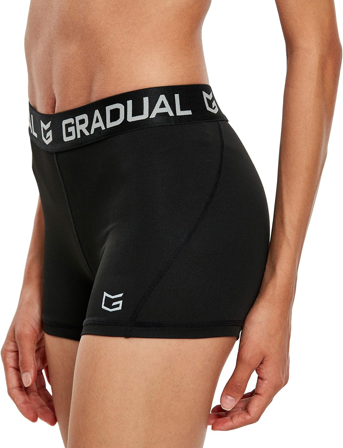 G Gradual Women's Spandex Compression Volleyball Shorts 3" /7" Workout Pro Shorts for Women: Clothing