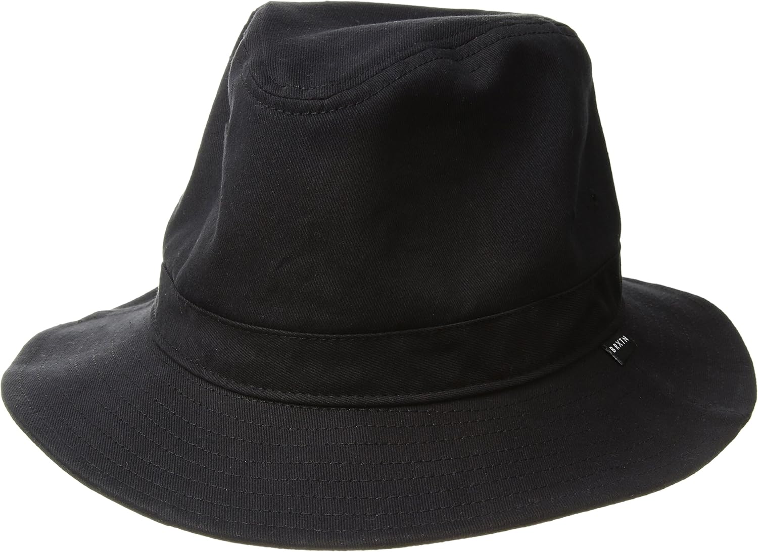 Brixton Men's Ronson Quilted Short Brim Cotton Fedora Hat: Clothing