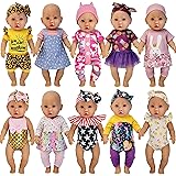 Windolls 10 Sets 14-16 Inch Baby Doll Clothes Dress Outfits Headbands Accessories fits New Born 43cm Baby Doll, 15 inch Baby 