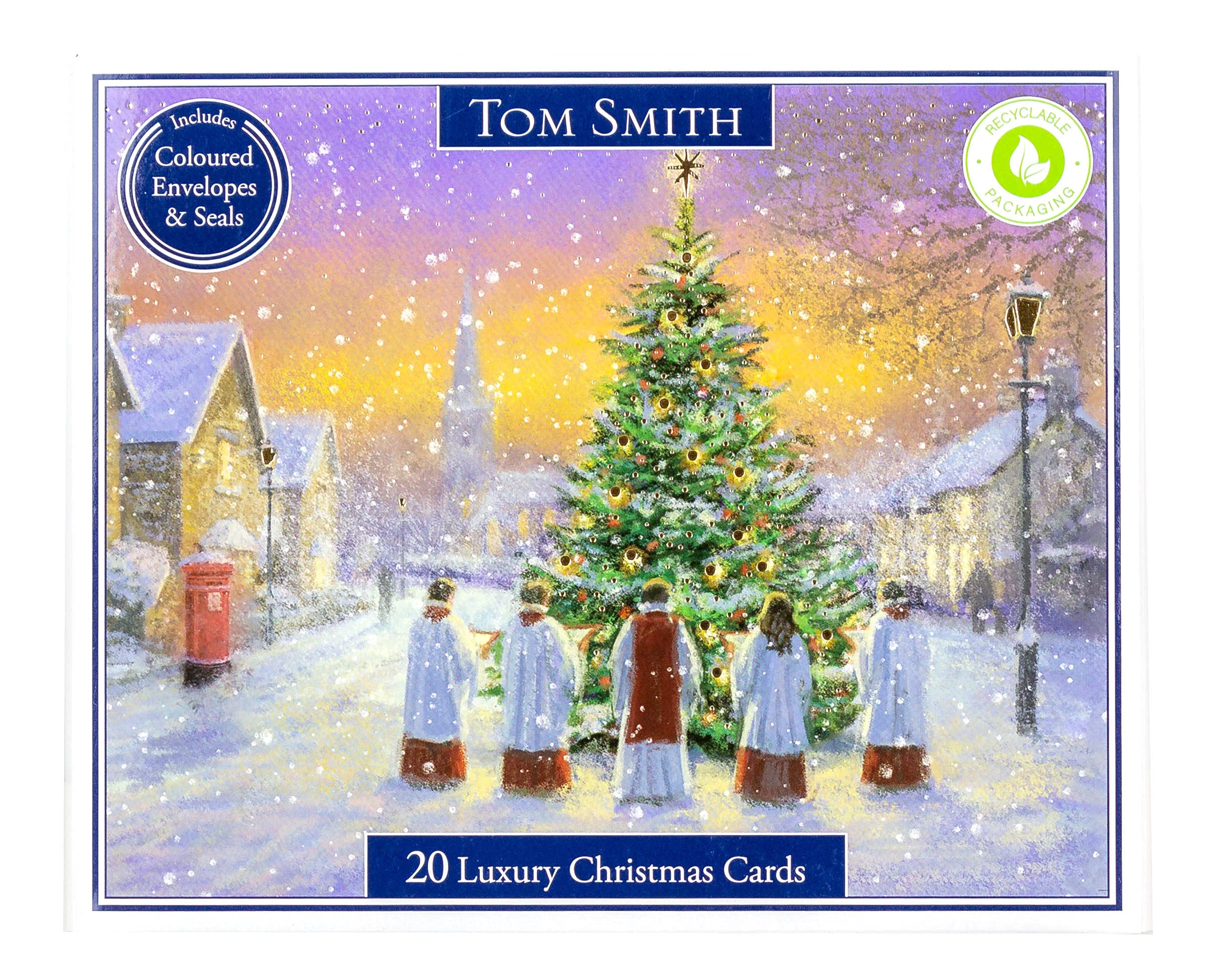 Tom Smith - Xmas Card Packs - Xmas Cards - Card Box - Christmas Cards General - Christmas Cards Luxury - Xmas Cards Packs - Christmas Cards Multipack - Luxury Boxed Church Choir - 20 Pack