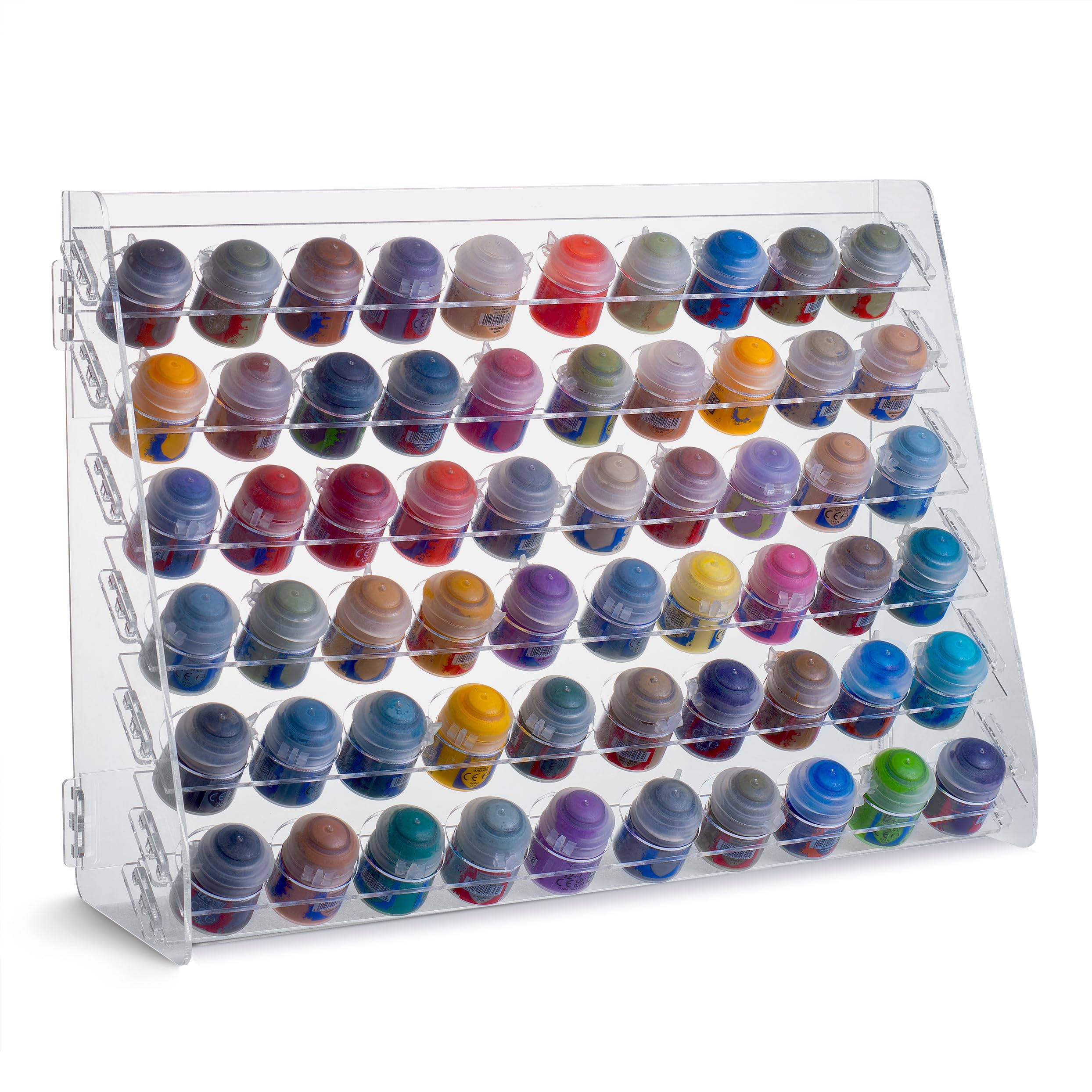 Photo 1 of Plydolex Acrylic Paint Organizer - 60 Paint Bottle Holes Compatible with Citadel Bottles - for Wall Mounting and for Desk Use - Suitable for DnD, Warhammer 40K, Pathfinder and Other Miniatures