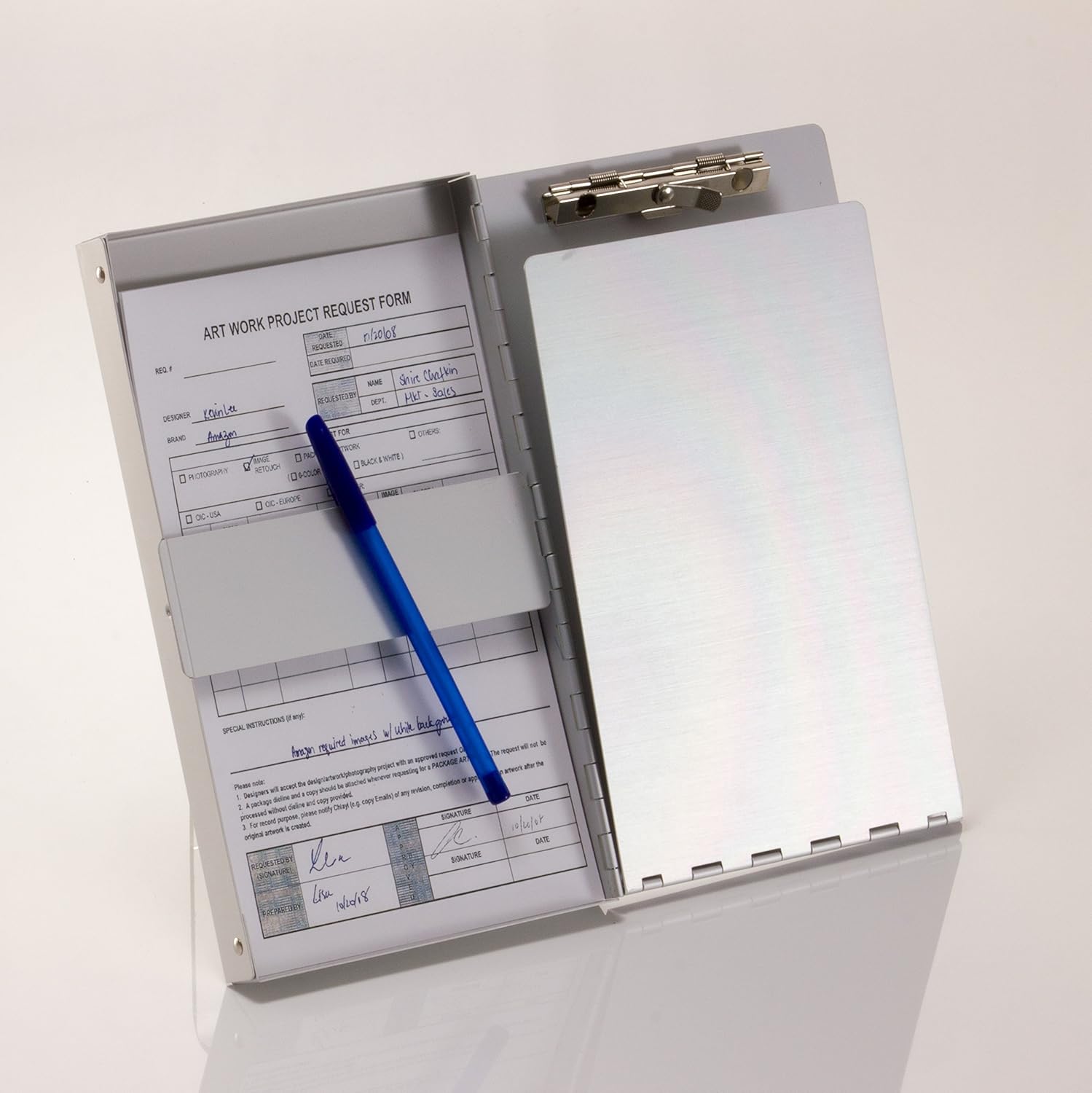 Officemate Side Loading Aluminum Form Holder for Forms 5 2/3 x 9 1/2 Inches, 30 Form Capacity, Silver (83202) : Office Products