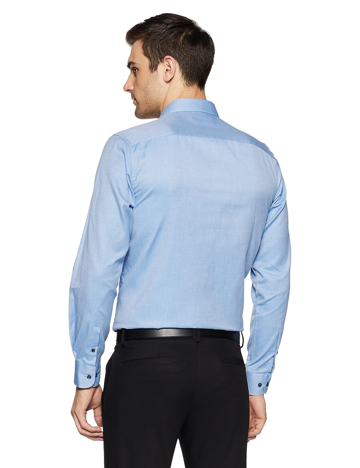 peter england men's plain slim fit formal shirt