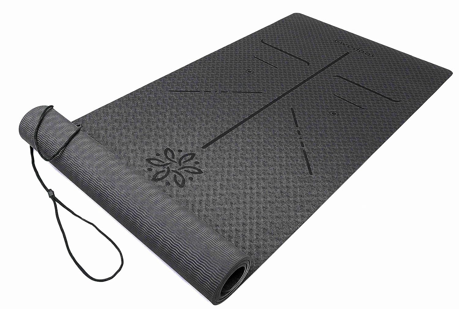 Pilates and Fitness Ewedoos Eco Friendly Yoga Mat with Alignment Lines