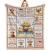 LNKRFRPA Highland Cows Blanket, Highland Cow Gifts, Highland Cow Decor, Cow Print Blanket, Cow Gifts for Women, Cow Print Throw Blanket 60"x50"