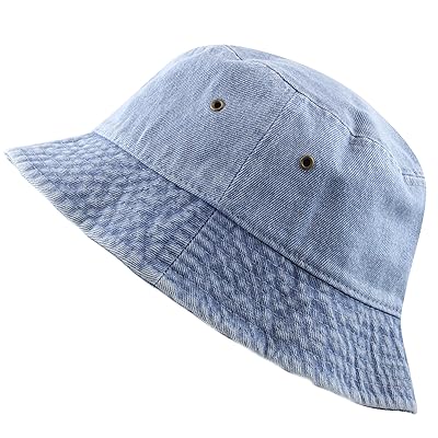 The Hat Depot Washed Cotton Denim Bucket Hat