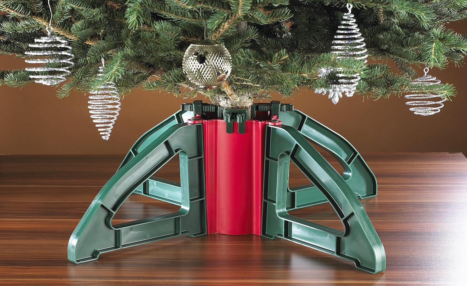 Omega Christmas Tree Stand No Screws Unbreakable Nylon Clamps Holds