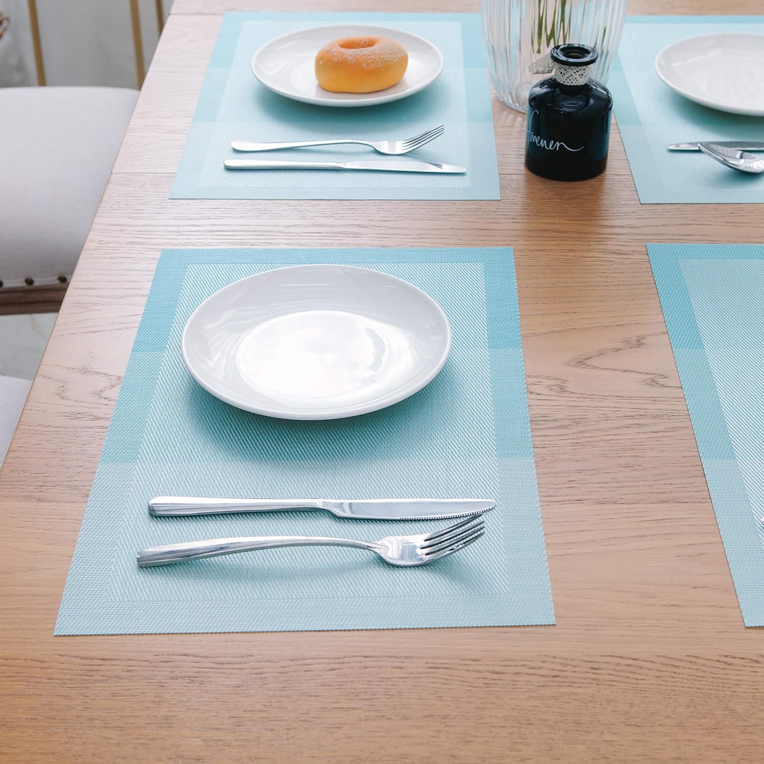 SUNSHINE FASHION Placemats,Placemats for Dining Table,Heat-Resistant Placemats, Washable PVC Table Mats,Kitchen Table mats.Set of 4: Home & Kitchen
