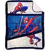 Jay Franco Marvel Spiderman City Swinger Sherpa Throw Blanket - Measures 50 x 60 inches, Kids Bedding - Fade Resistant Super Soft
