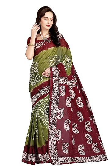 Womens Cotton with Blouse Piece Saree