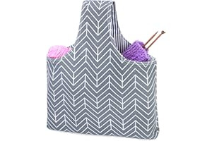 Teamoy Knitting Tote Bag, Travel Project Wrist Bag for Knitting Needles(14inches), Yarn and Crochet Supplies, Lightweight, Perfect Size for Knitting on The Go (Large, Arrow)