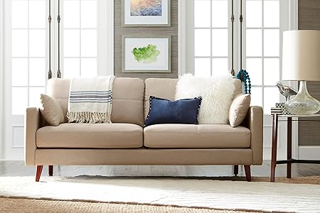 Amazon Com Elle Decor Alix Sofa Chenille Taupe Kitchen Dining