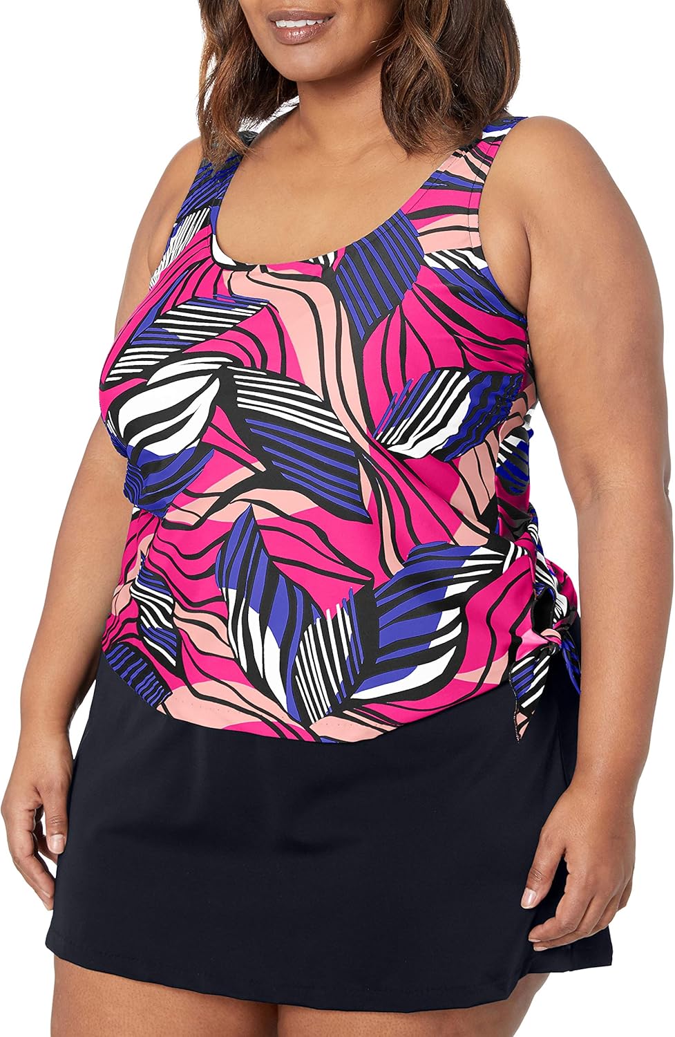 Maxine Tidal Wave Faux Tankini One Piece Swimsuit at SwimOutlet.com - Free Shipping