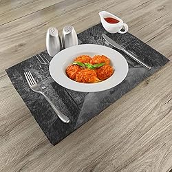 Ambesonne Black and White Place Mats Set of 4, Red