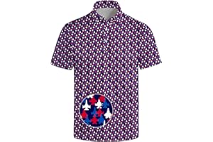 HUURAY Funny Golf Polos for Men Funny Print Short Sleeve Golf Shirts Quick-Dry Polo Shirts Short Sleeve Hawaiian Polo Shirts